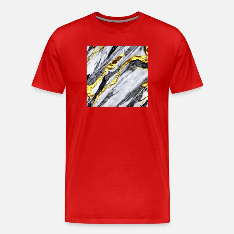 Structure en marbre or - T-shirt bio Premium Homme - rouge