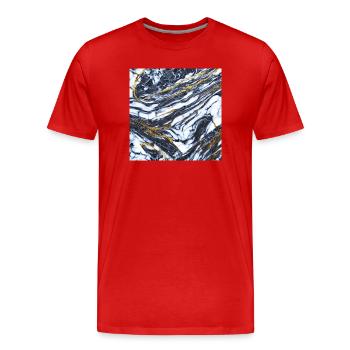Marmor trifft auf Gold Marmorgold Textur - Männer Premium Bio T-Shirt - Rot - Vorne - Damien (186cm)