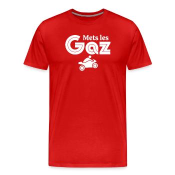 moto, fan de moto, motard - T-shirt bio Premium Homme - rouge - Devant - Damien (186cm)