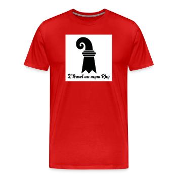 Basel am Rhein - Männer Premium Bio T-Shirt - Rot - Vorne - Damien (186cm)