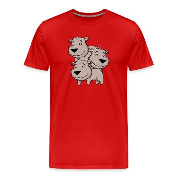 Niedliche Bären - Bär - Männer Premium Bio T-Shirt - Rot - Vorne - Damien (186cm)