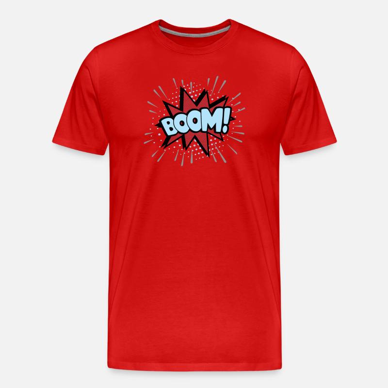 Boom blau - Männer Premium Bio T-Shirt - Rot