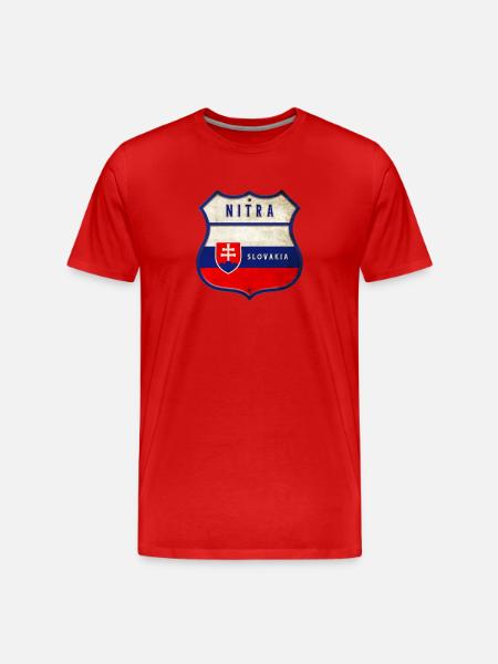 Drapeaux de Nitra Slovaquie - T-shirt bio Premium Homme - rouge
