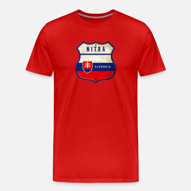 Drapeaux de Nitra Slovaquie - T-shirt bio Premium Homme - rouge