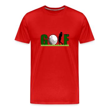 Golf - Men's Premium Organic T-Shirt - red - Front - Damien (186cm)