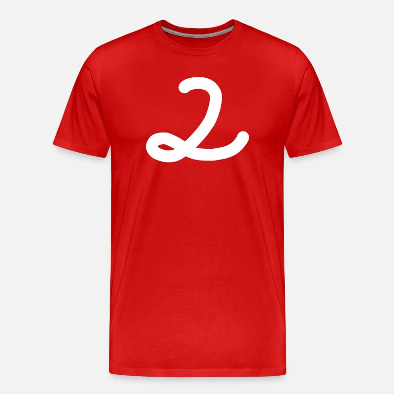 2 Number two white - Men's Premium Organic T-Shirt - red