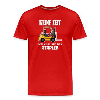 Staplerfahrer Gabelstapler Lager Logistik - Männer Premium Bio T-Shirt - Rot - Vorne - Damien (186cm)