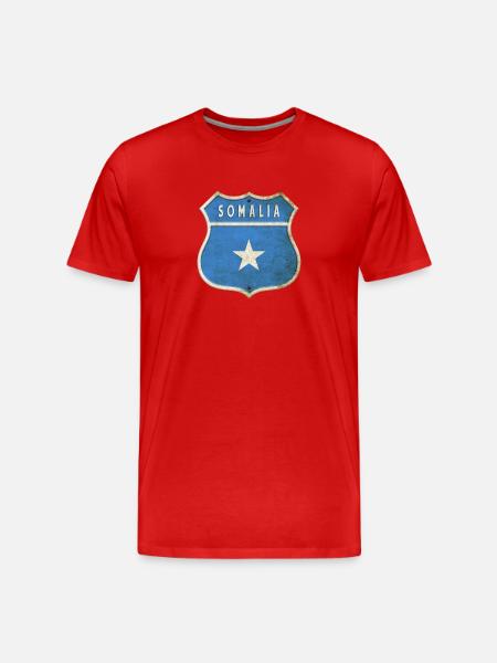 Somalia coat of arms flag design - Men's Premium Organic T-Shirt - red