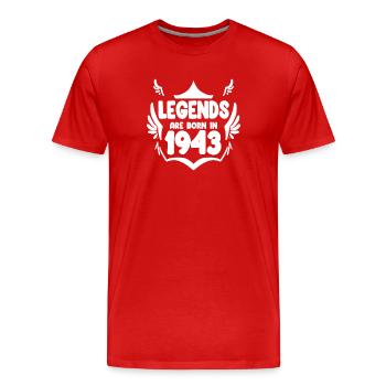 1943 - Né 1943 - Année de construction 1943 Don - T-shirt bio Premium Homme - rouge - Devant - Damien (186cm)