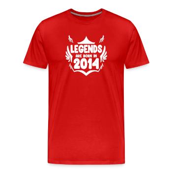 2014 - Jahrgang 2014 - Baujahr 2014 Geschenk - Männer Premium Bio T-Shirt - Rot - Vorne - Damien (186cm)