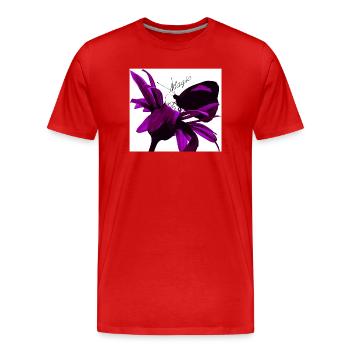 Magische Lilie in Violett - Männer Premium Bio T-Shirt - Rot - Vorne - Damien (186cm)