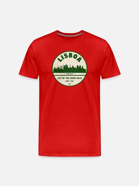 Lisboa Silhouette City Logo - Men's Premium Organic T-Shirt - red