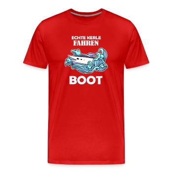 Boote Motorboot Kapitän Boot Seefahrt Geschenk - Männer Premium Bio T-Shirt - Rot - Vorne - Damien (186cm)