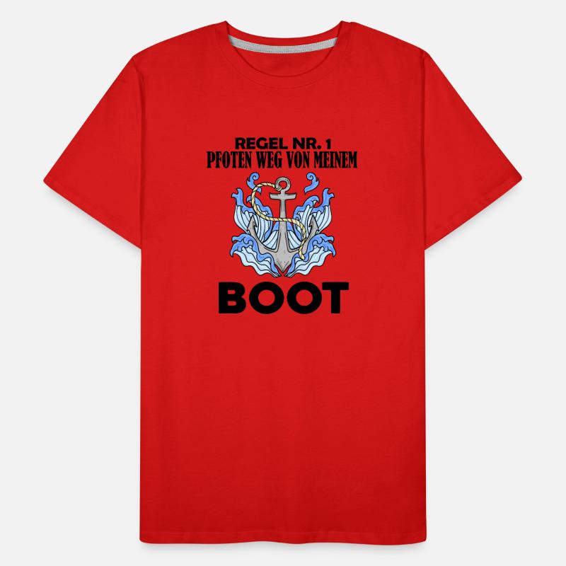 Boote Motorboot Kapitän Boot Seefahrt Geschenk Männer Premium Bio T-Shirt