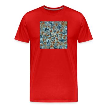 Abstraktes Camouflage Muster - Männer Premium Bio T-Shirt - Rot - Vorne - Damien (186cm)