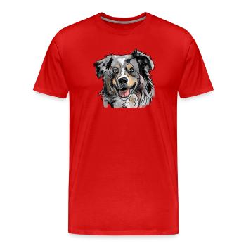 Australian Shepherd - Männer Premium Bio T-Shirt - Rot - Vorne - Damien (186cm)