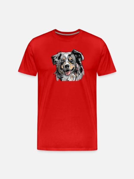 Australian Shepherd - Men's Premium Organic T-Shirt - red
