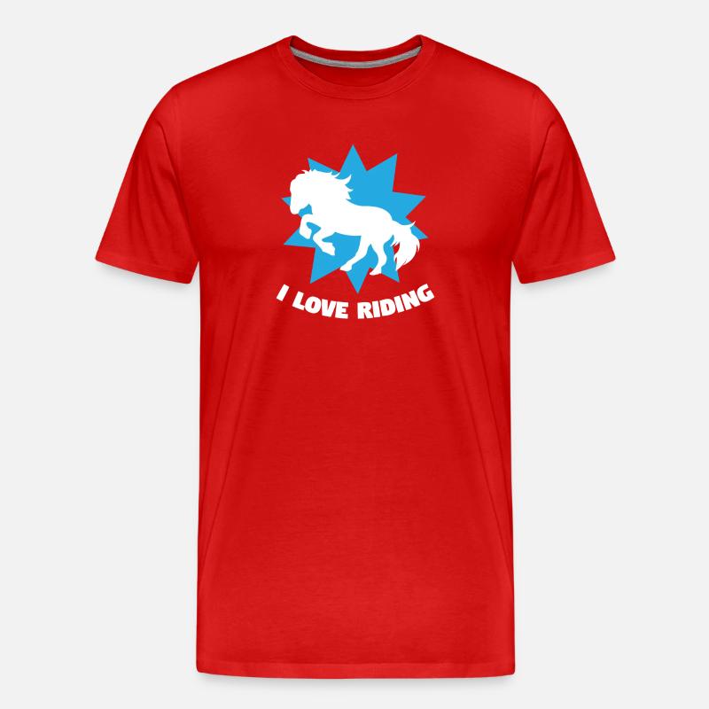 Chevaux Equitation Déclaration Chevaux islandais Amour Cheval - T-shirt bio Premium Homme - rouge