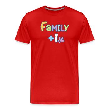 Family Plus One - Men's Premium Organic T-Shirt - red - Front - Damien (186cm)