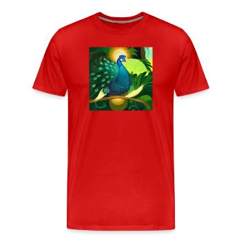 Paon - T-shirt bio Premium Homme - rouge - Devant - Damien (186cm)