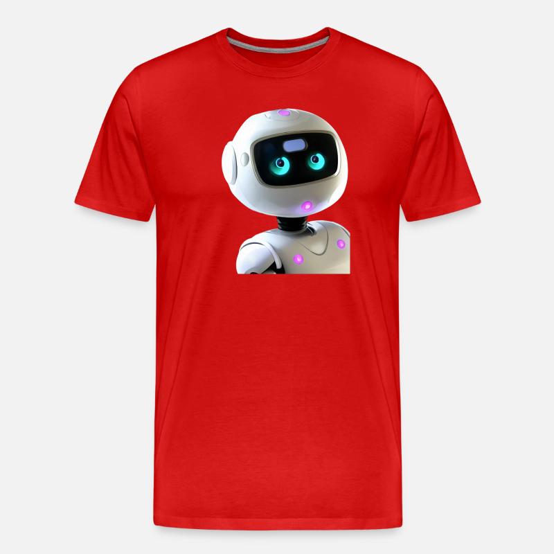 Futuristischer humanoider Roboter - Männer Premium Bio T-Shirt - Rot