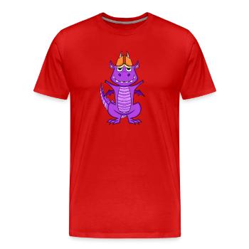 Bücher Drache Drachen - Männer Premium Bio T-Shirt - Rot - Vorne - Damien (186cm)