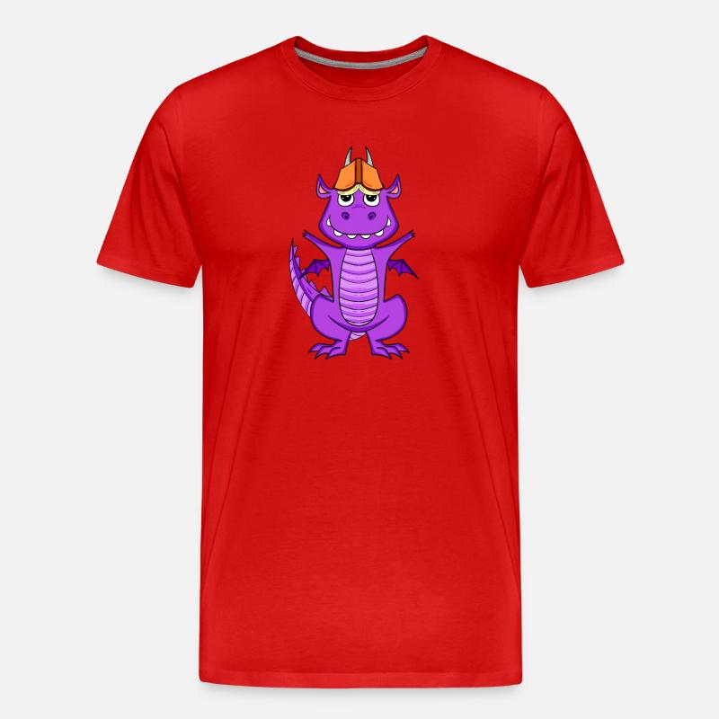 Bücher Drache Drachen - Männer Premium Bio T-Shirt - Rot