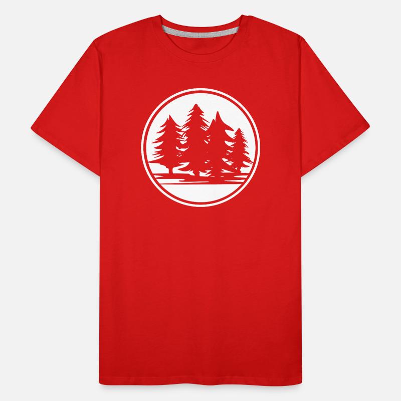 Fir Tree Forest Trees Logo icon Icon Graphic Men's Premium Organic T-Shirt