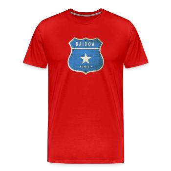 Baidoa Somalia Wappen Flaggen Design - Männer Premium Bio T-Shirt - Rot - Vorne - Damien (186cm)