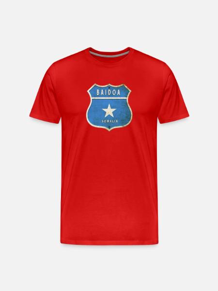 Baidoa Somalia coat of arms flag design - Men's Premium Organic T-Shirt - red