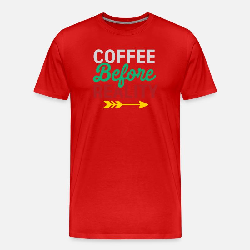 Le café avant la réalité - T-shirt bio Premium Homme - rouge