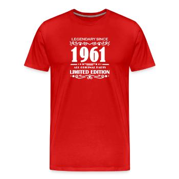1961 - Born 1961 - Men's Premium Organic T-Shirt - red - Front - Damien (186cm)