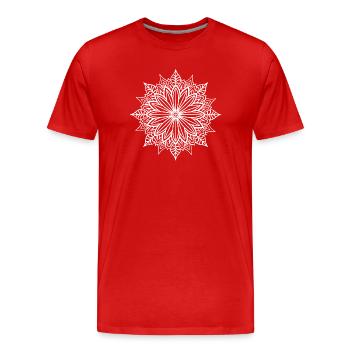 Mandala - Männer Premium Bio T-Shirt - Rot - Vorne - Damien (186cm)