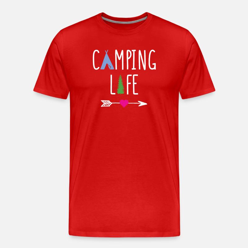 Leben auf dem Campingplatz - Männer Premium Bio T-Shirt - Rot