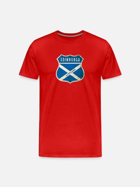 Edinburgh Scotland coat of arms flag design - Men's Premium Organic T-Shirt - red