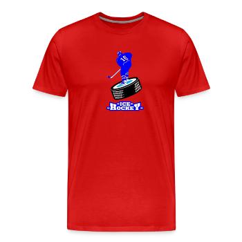 hockey sur glace - Men's Premium Organic T-Shirt - red - Front - Damien (186cm)