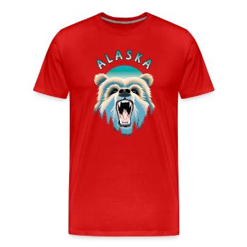 Alaska-Wildbär - Männer Premium Bio T-Shirt - Rot - Vorne - Damien (186cm)