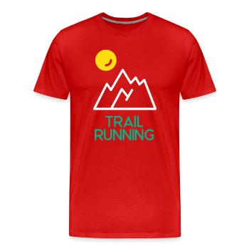 Trailrunning - Männer Premium Bio T-Shirt - Rot - Vorne - Damien (186cm)
