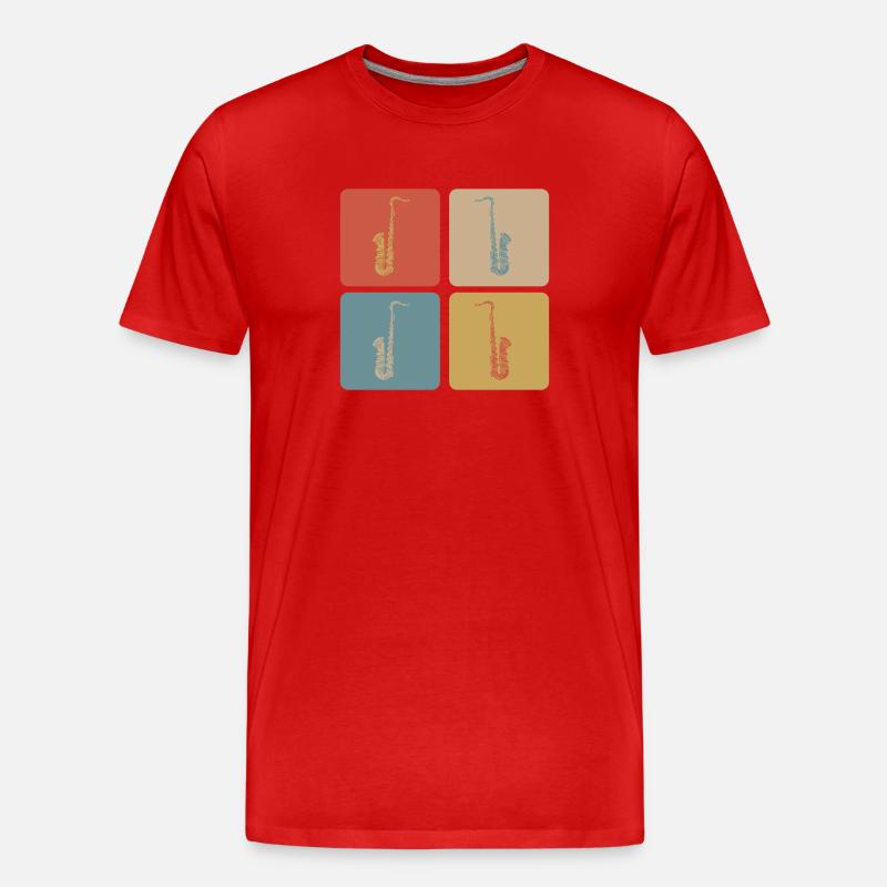 Saxophone Design - Männer Premium Bio T-Shirt - Rot