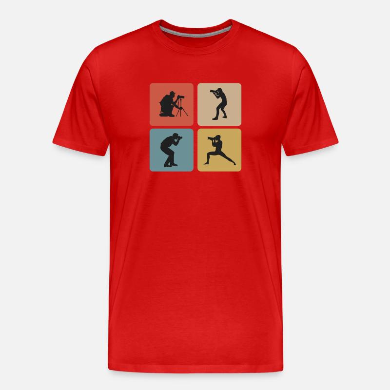 Fotograf Design - Männer Premium Bio T-Shirt - Rot