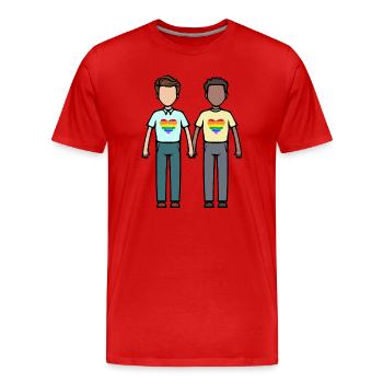 Lgbt Herz Gleichgeschlechtliche Partnerschaft - Männer Premium Bio T-Shirt - Rot - Vorne - Damien (186cm)
