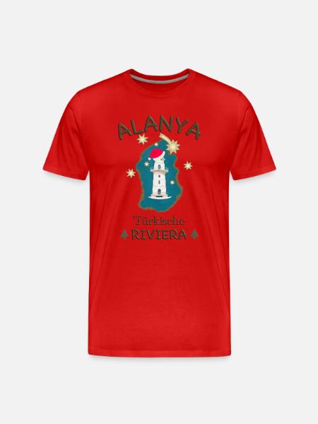 Noël, Turquie Alanya, Phare - T-shirt bio Premium Homme - rouge