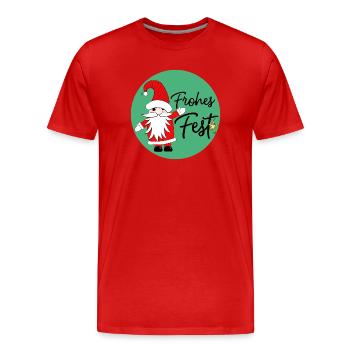 Frohes Fest - Männer Premium Bio T-Shirt - Rot - Vorne - Damien (186cm)