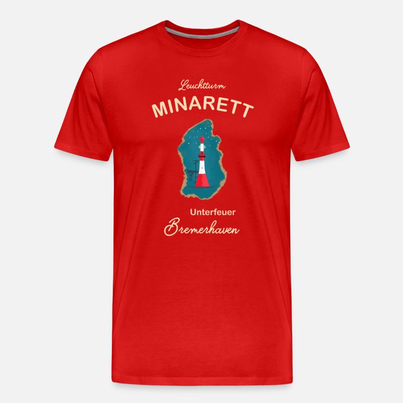 Bremerhaven, lighthouse underfire, minaret, - Men's Premium Organic T-Shirt - red