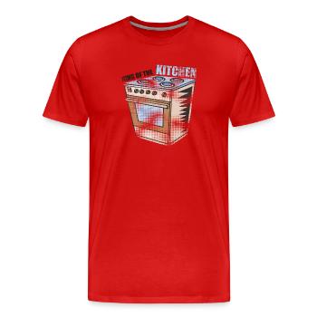 Stove - - Kitchen | King of the kitchen - Men's Premium Organic T-Shirt - red - Front - Damien (186cm)
