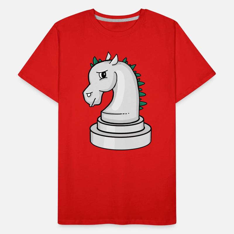 Pièce d’échecs : cheval d’échecs punk agacé T-shirt bio Premium Homme