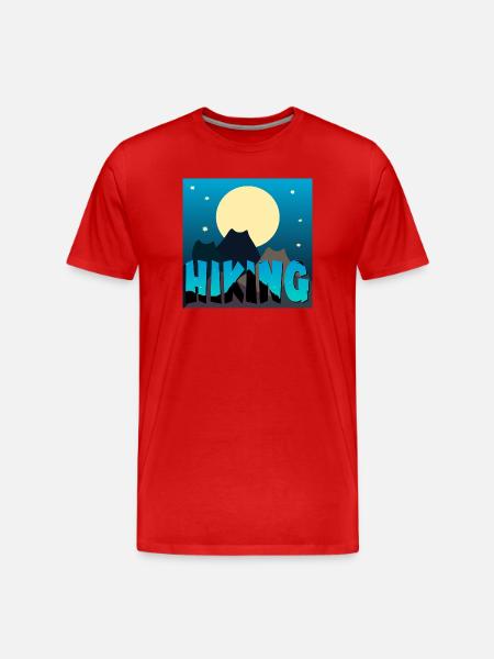 Cat Hiking - Landscape - Men's Premium Organic T-Shirt - red