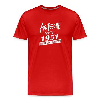 1951 - Jahrgang 1951 - Fantastisch seit 1951 - Männer Premium Bio T-Shirt - Rot - Vorne - Damien (186cm)