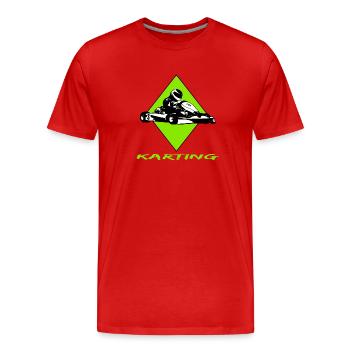 Karting - T-shirt bio Premium Homme - rouge - Devant - Damien (186cm)