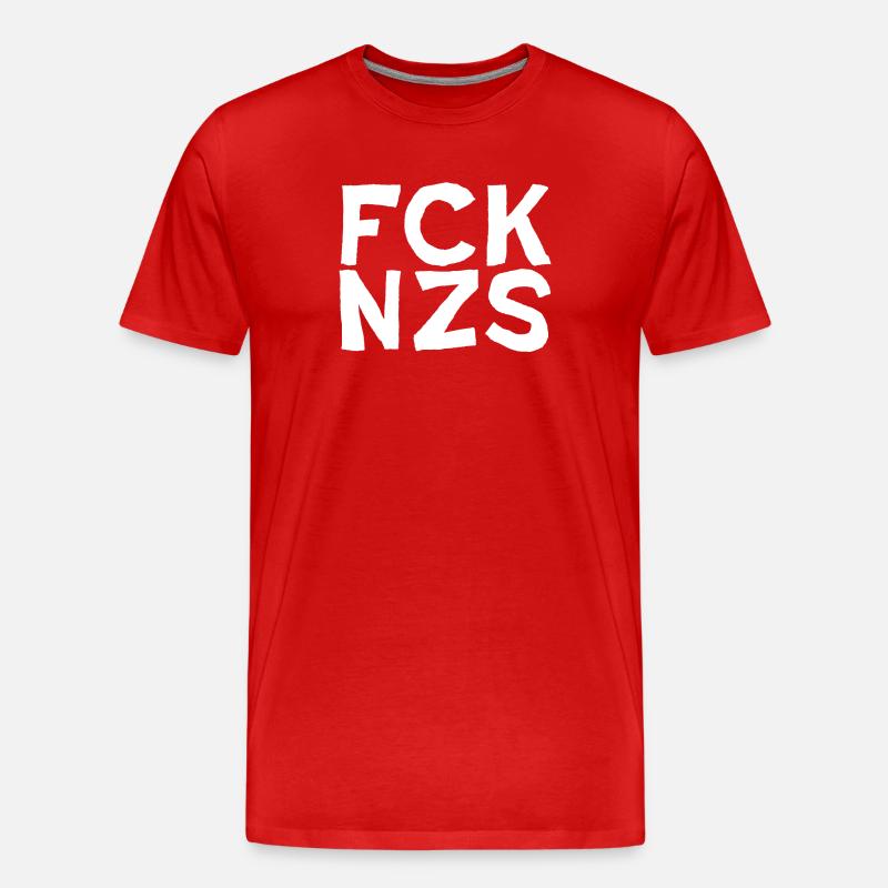 FCK NZS Antifa Text Design FCKNZS - Männer Premium Bio T-Shirt - Rot